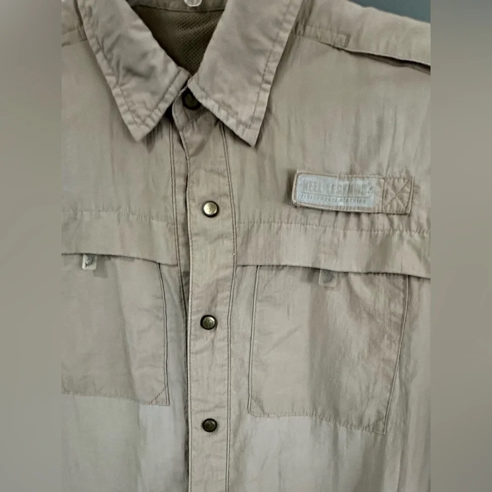 REEL LEGENDS Performance Vented Fishing Shirt Size‎ S Fits M Snap Front Rod Tab
